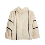 Faux Fur Leather Trim Jacket - Denny's
