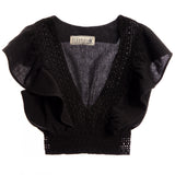 Flutter Sleeve Vneck Top - Denny's