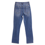 High Rise Slit Detail Ankle Straight Jean - Denny's