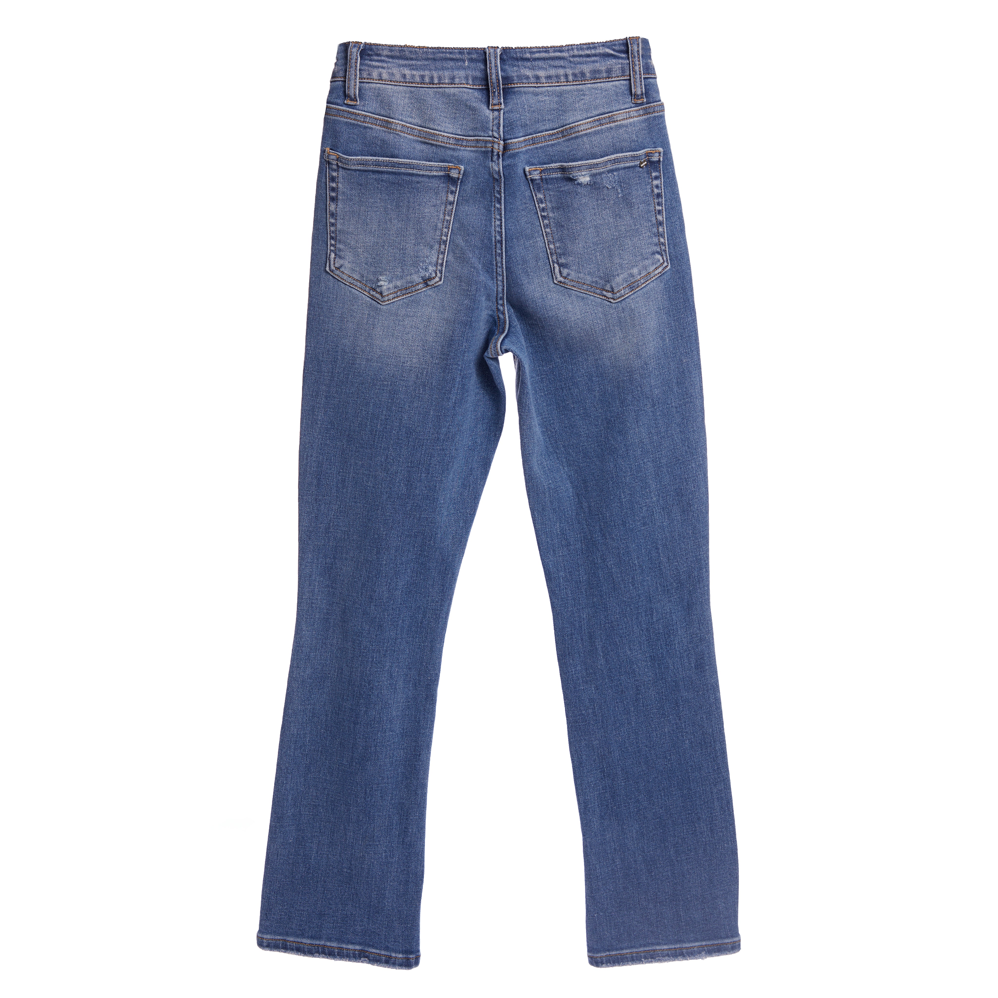 High Rise Slit Detail Ankle Straight Jean - Denny's