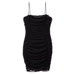 Ruched Mesh Glitter Bodycon Dress - Denny's