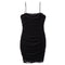 Ruched Mesh Glitter Bodycon Dress - Denny's