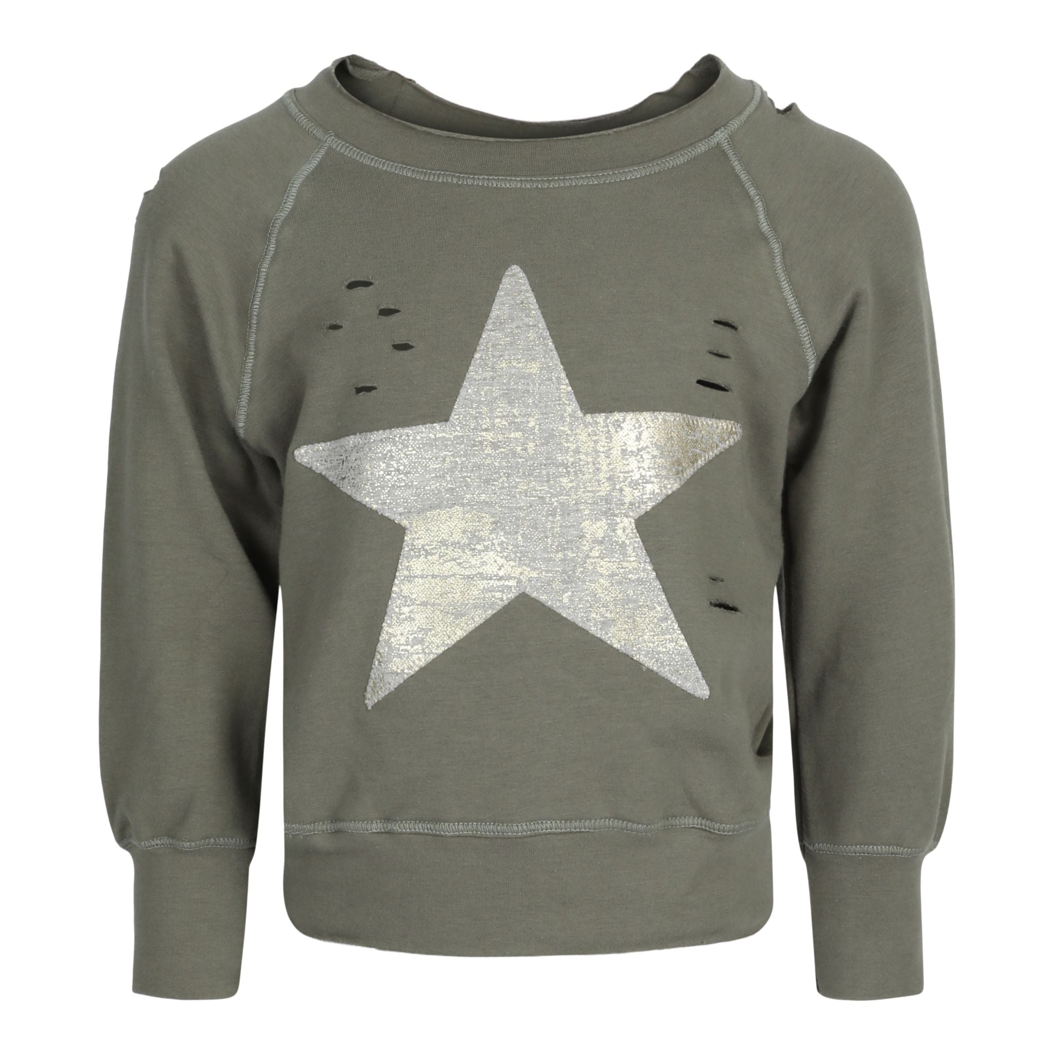Gold Distressed Star Cut Sweatshirt - Denny's
