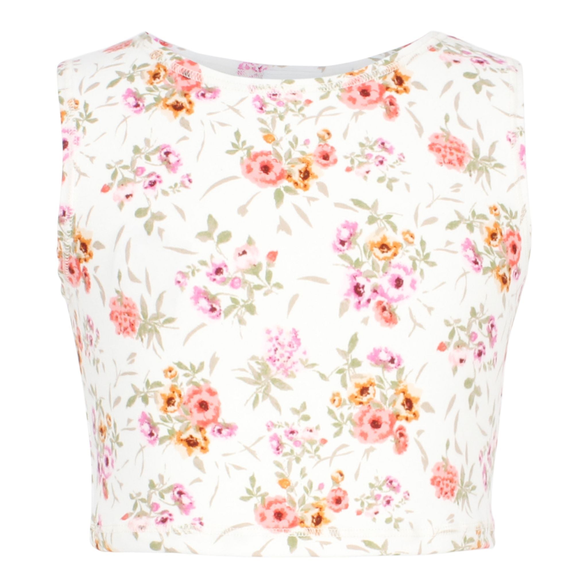 Floral Crop Tank Top - Denny's