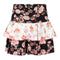 Black & Ivory Mixed Floral Ruffle Skirt - Denny's