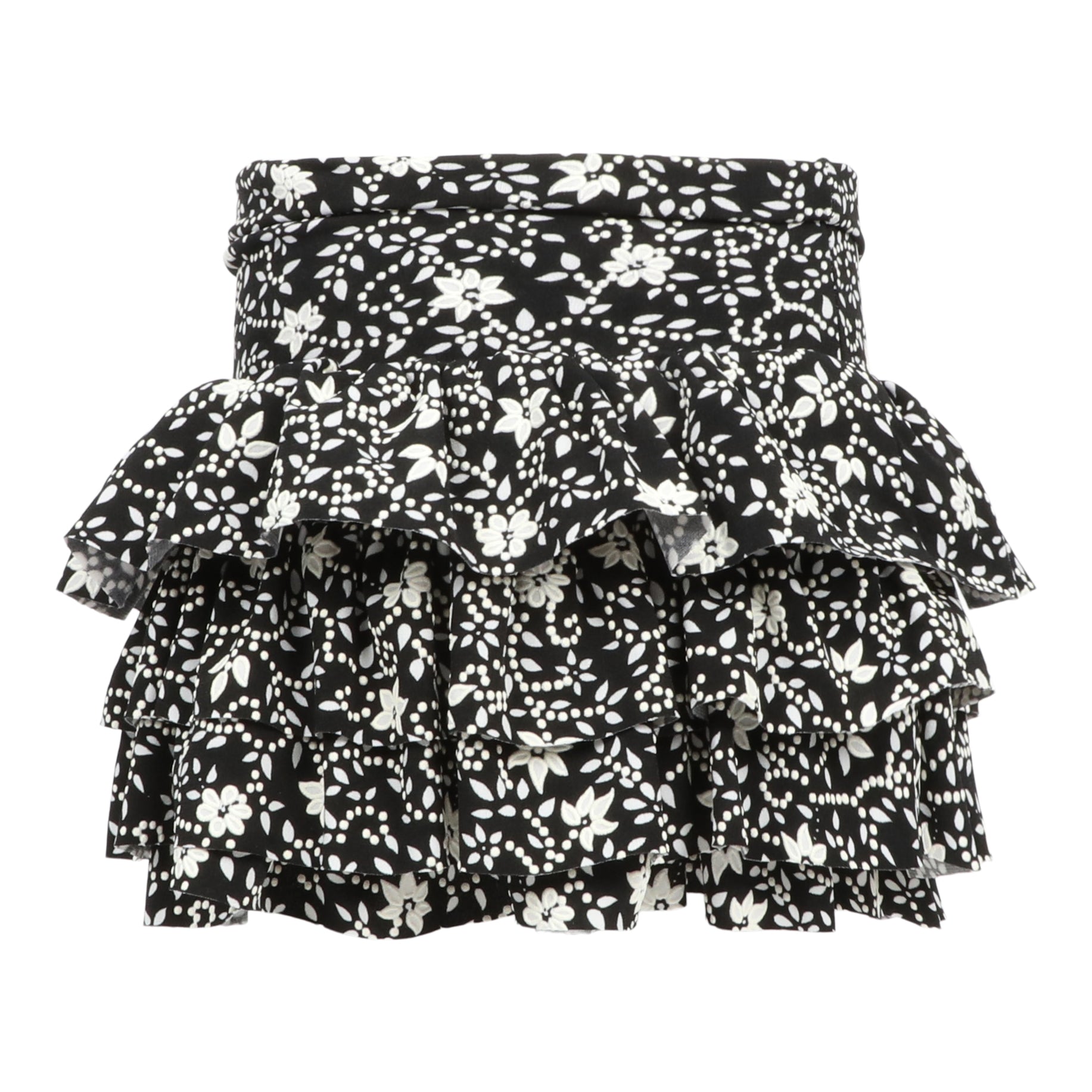 White Floral Ruffle Skirt - Denny's