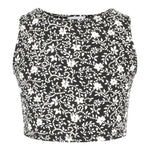 White Floral Crop Tank - Denny's