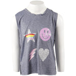 Tank Four Patches Elements with Glitter - Denny's