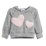 Pink Sherpa Heart Hooded Sweatshirt - Denny's