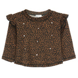 Rhinestone Leopard Ruffle Top - Denny's
