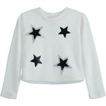 Black Faux Leather Star Top - Denny's