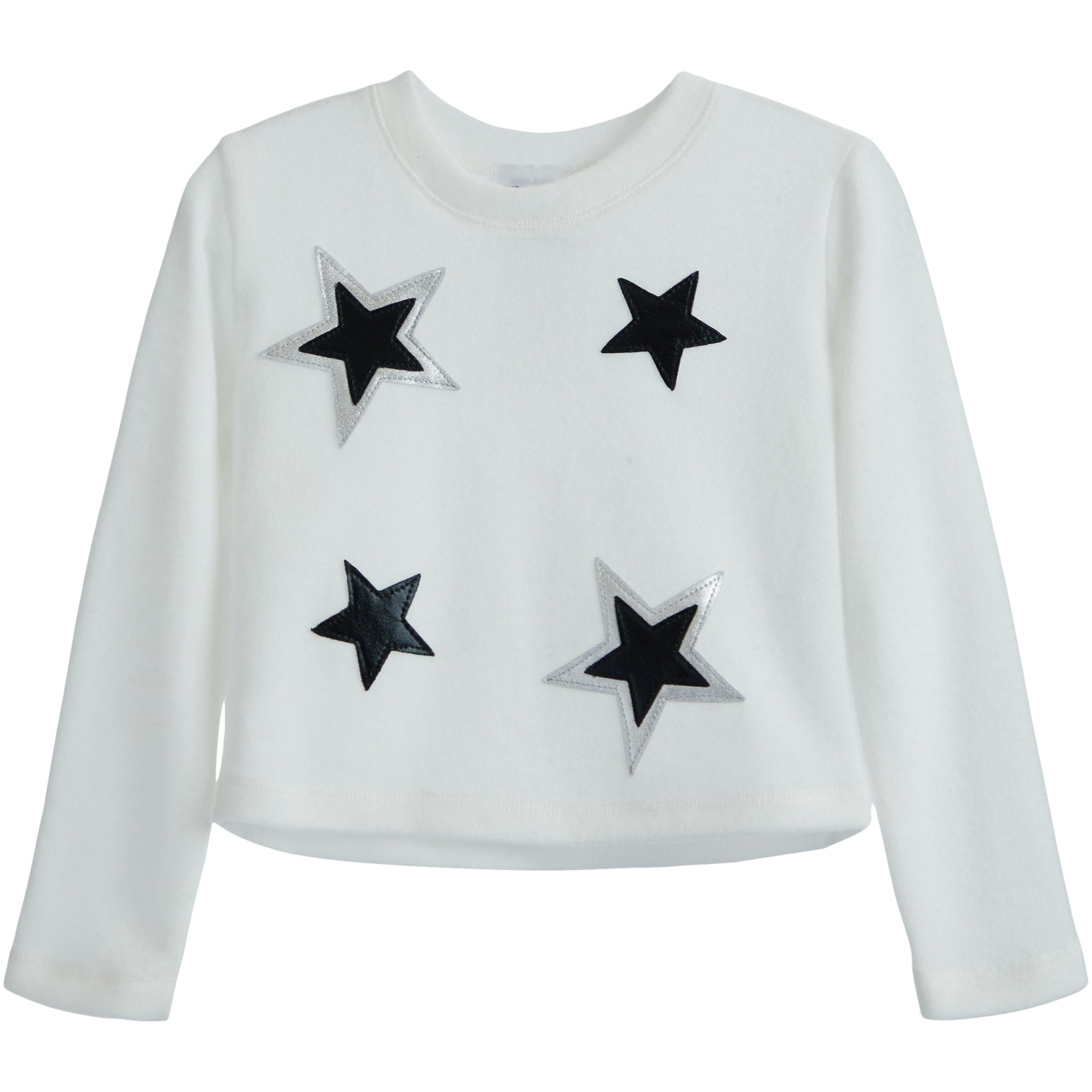 Black Faux Leather Star Top - Denny's