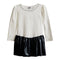 Back Bow Faux Leather Bottom Dress - Denny's
