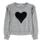 Heart Hacci Ruffle Sweatshirt - Denny's