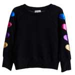 Multi Heart Sleeves Hacci Sweatshirt - Denny's