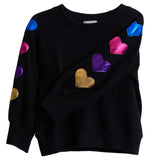 Multi Heart Sleeves Hacci Sweatshirt - Denny's