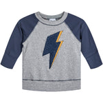 Sherpa Lightning Bolt Color Block Raglan Sweatshirt - Denny's
