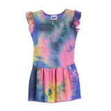 Studded Tie Dye Ruffle Sleeve Dress - Denny's