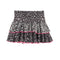 Pink Stitching Tiered Ruffle Leopard Skirt - Denny's