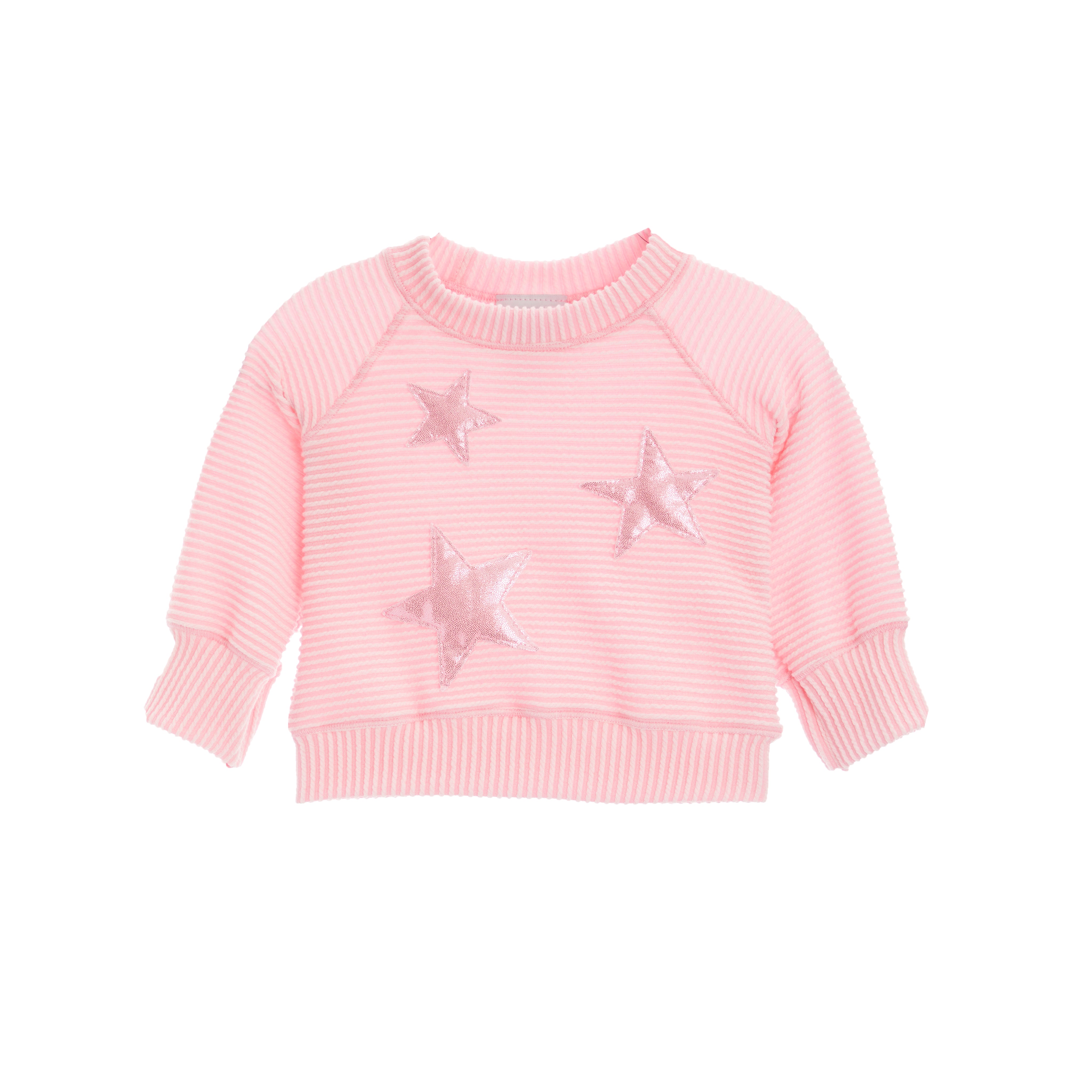 Pink Star Ribbed Sweatshirt - Denny's