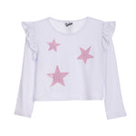Pink Lame Star Ruffle Tee - Denny's