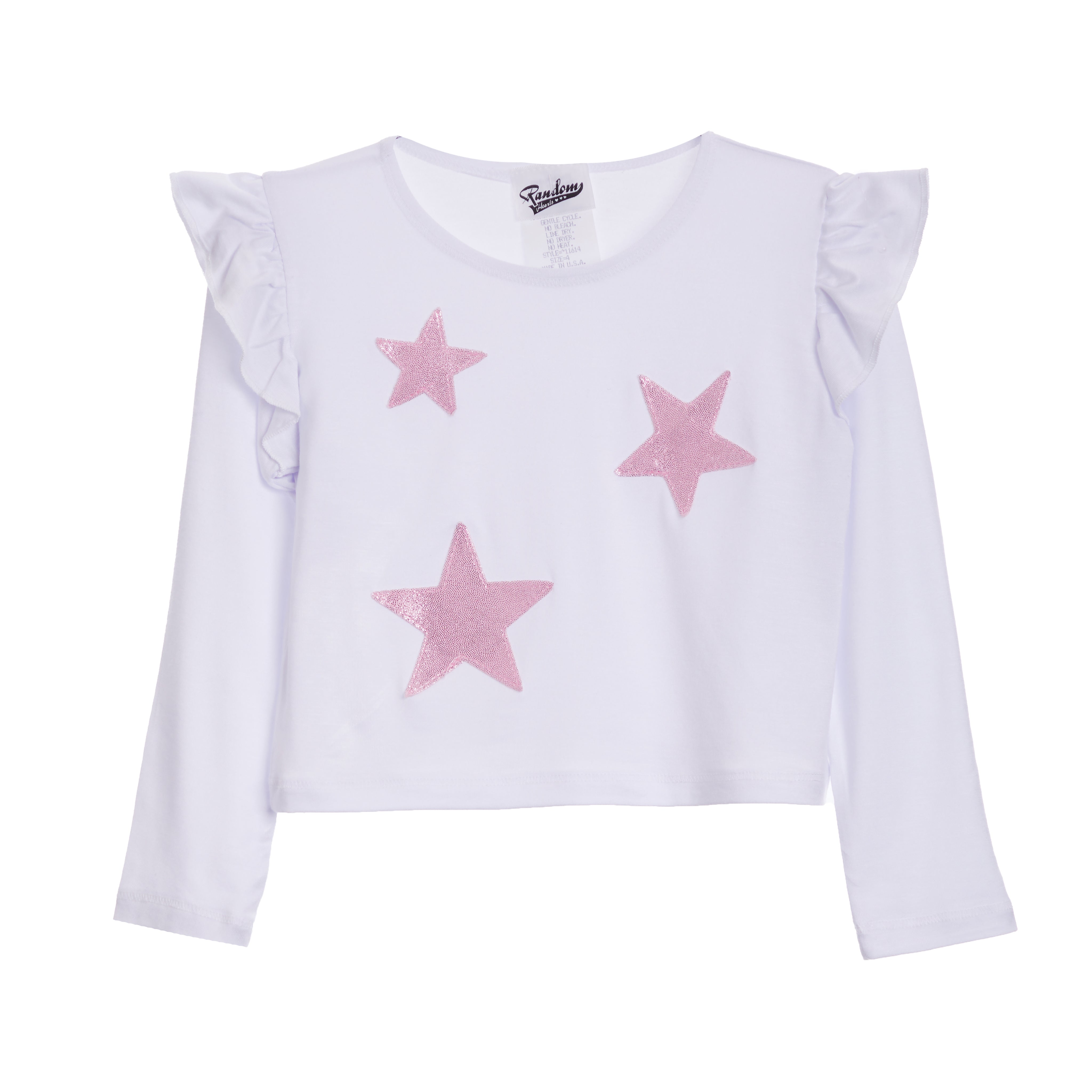 Pink Lame Star Ruffle Tee - Denny's