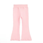 Pink Ribbed Flare Pant - Denny's