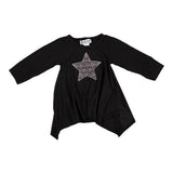 Long Sleeve Black Angle Tee with Pink/Black/Silver with Star - Denny's