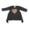 Black Tee Angle with Gold Silver Heart - Denny's