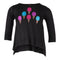 Long Sleeve Shark Bite Top with Glitter Multi Ice Cream Cone - Denny's