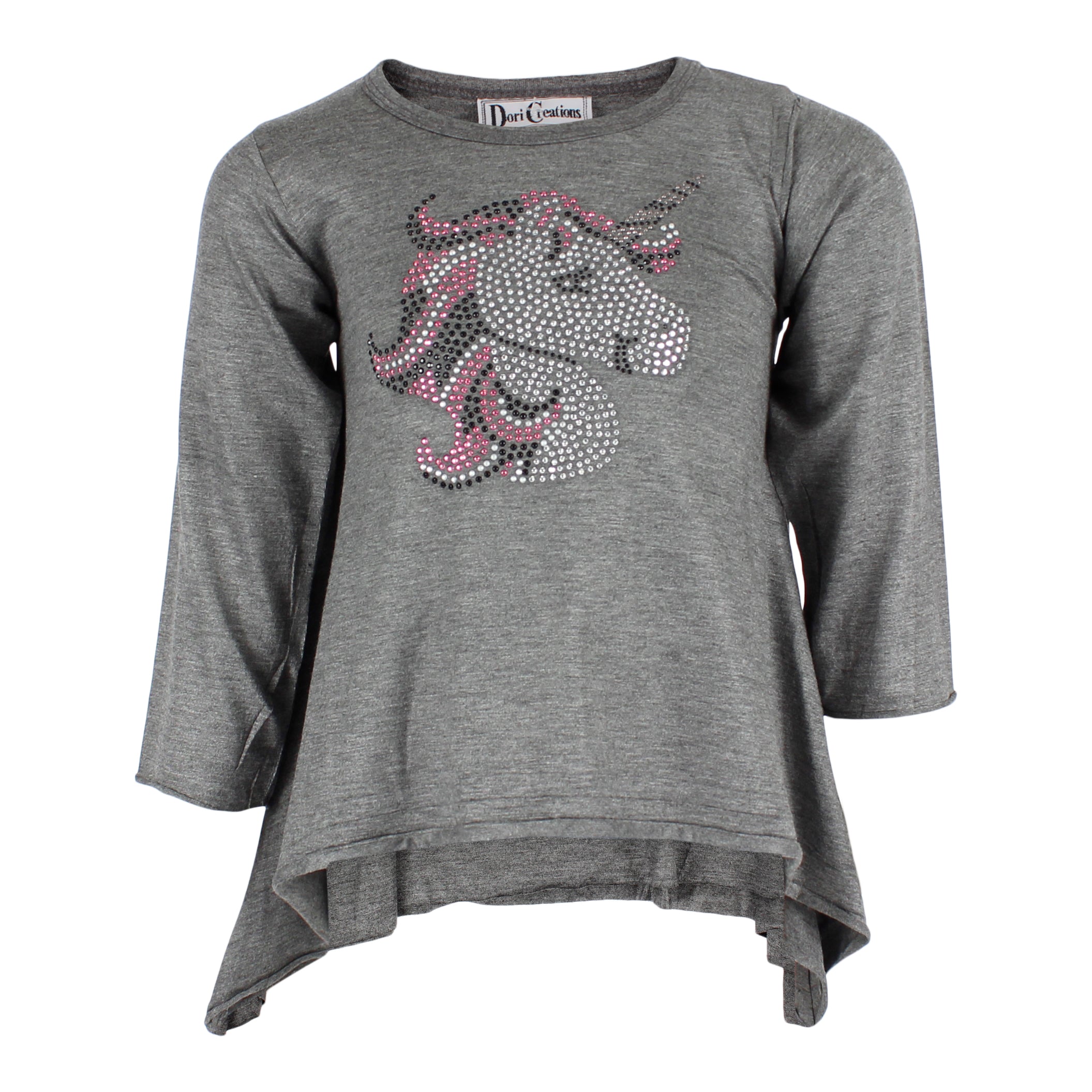 Long Sleeve Sharkbite Top with Unicorn - Denny's