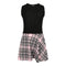 Pink & Grey Plaid Bottom Sleeveless Dress - Denny's