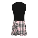 Pink & Grey Plaid Bottom Sleeveless Dress - Denny's