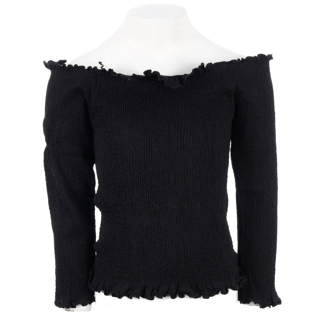Long Sleeve Smocked Top - Denny's