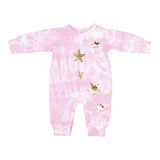 Gold Stars Pink Tie Dye Coverall - Denny's