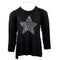 Long Sleeve Black Tee Hi Lo Silver Star - Denny's