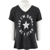 Short Sleeve Vneck with Yes Im Gonna Be a Star - Denny's