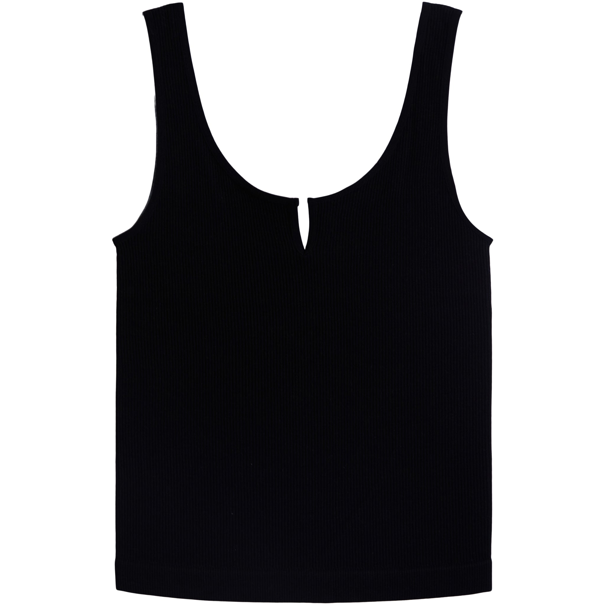 Ribbed Long Vneck Tank - Denny's