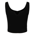 Ribbed Slit Front Crop Tank Top - Denny's