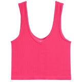 Ribbed V Crop Tank - Denny's