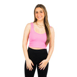 Ribbed V-Neck Crop Tank - Denny's