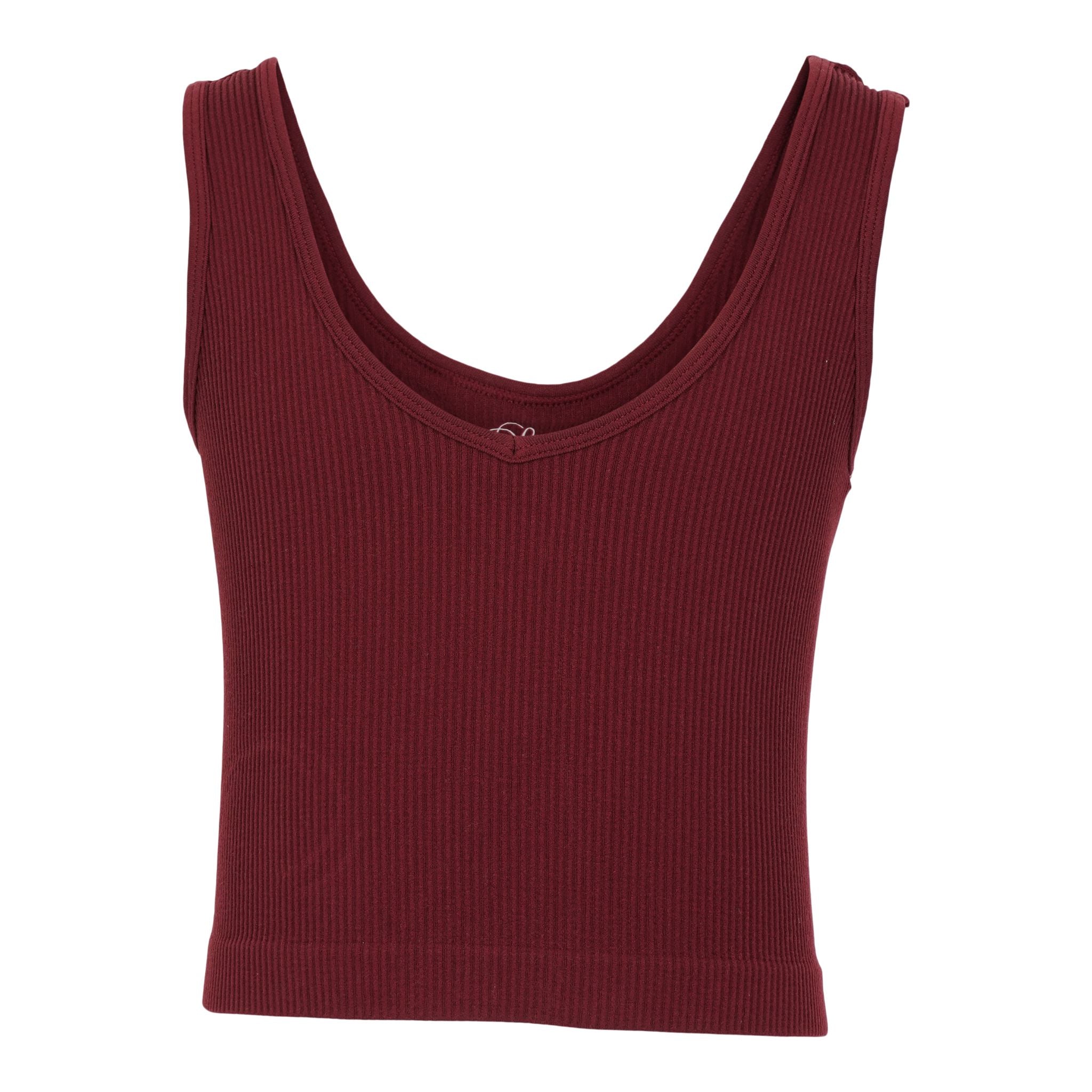 Ribbed V-Neck Crop Tank - Denny's