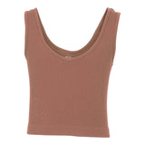 Ribbed V-Neck Crop Tank - Denny's