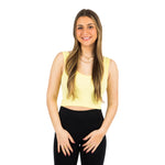 Ribbed V-Neck Crop Tank - Denny's