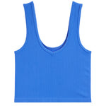 Ribbed V-Neck Crop Tank - Denny's