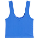Ribbed V-Neck Crop Tank - Denny's