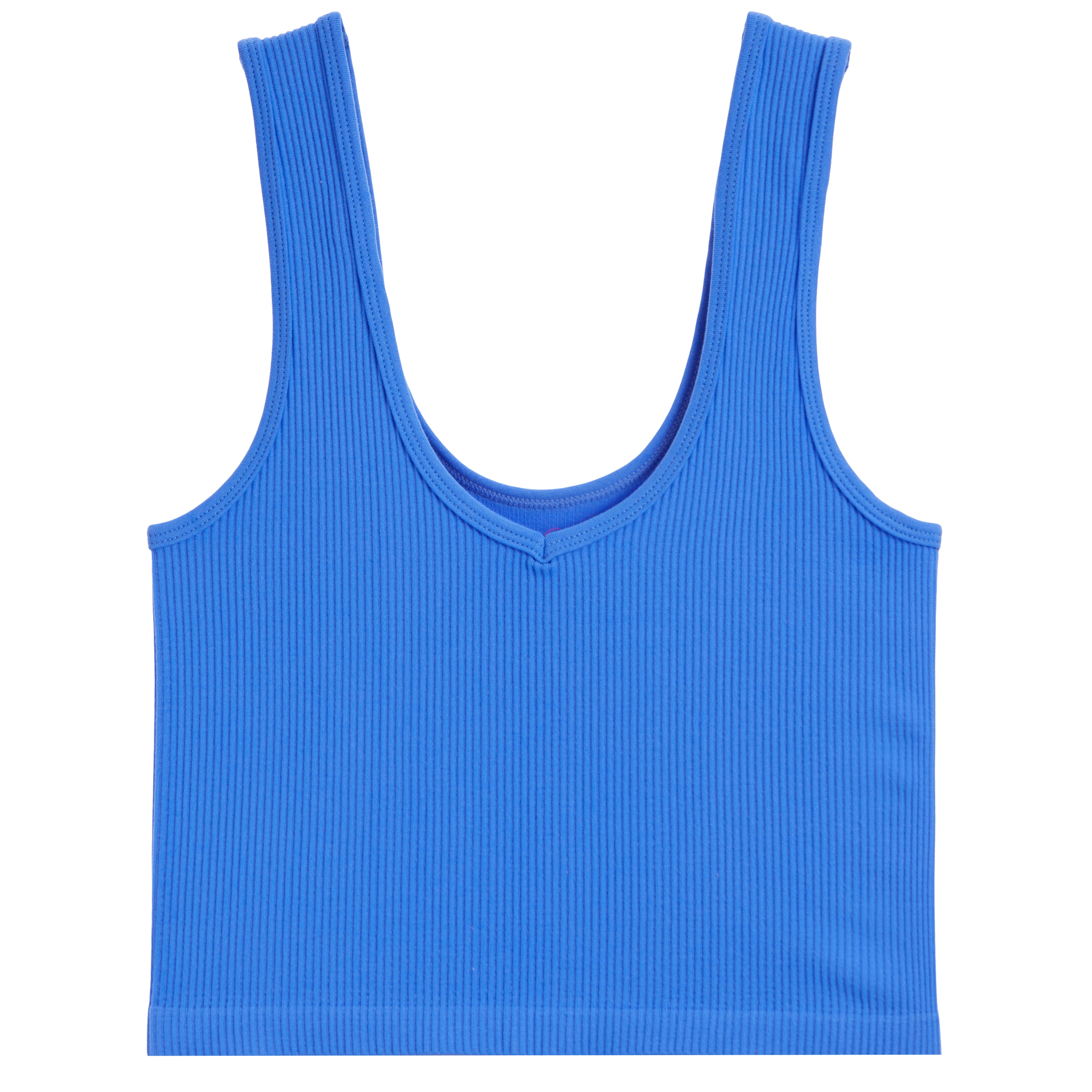Ribbed V-Neck Crop Tank - Denny's