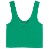 Ribbed V-Neck Crop Tank - Denny's