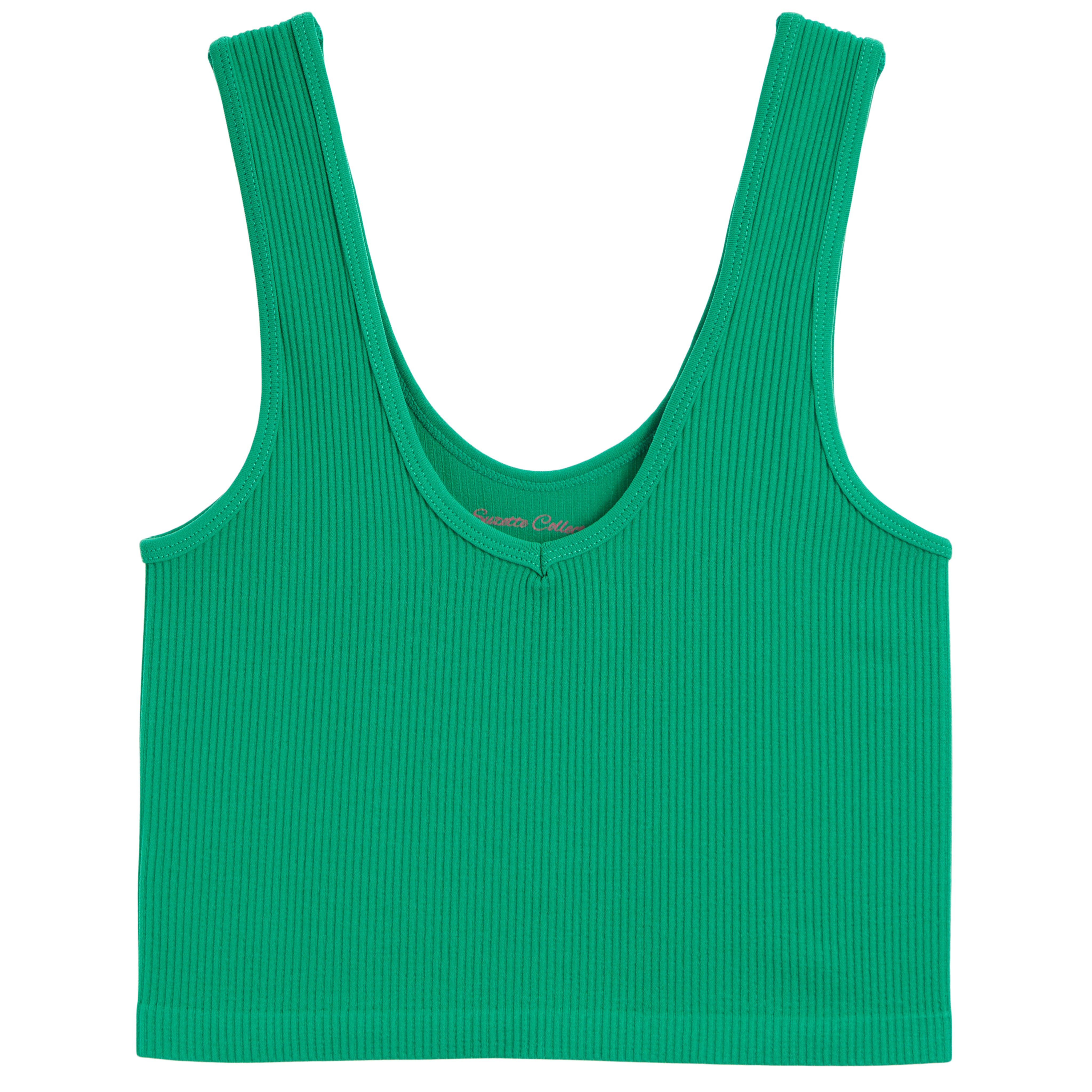 Ribbed V-Neck Crop Tank - Denny's