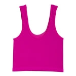 Ribbed V-Neck Crop Tank - Denny's